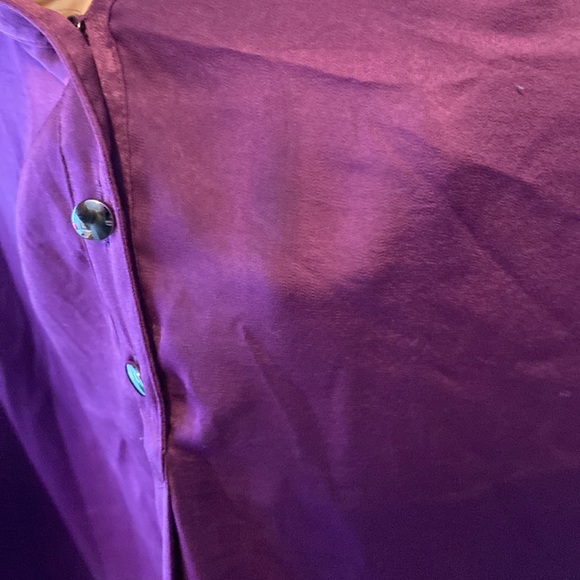 Purple Satin Tunic with 3/4 Sleeve - Picture 4 of 4